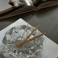 Vintage clear glass geometric catchall