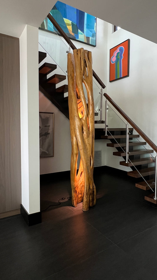 Driftwood oak lamp