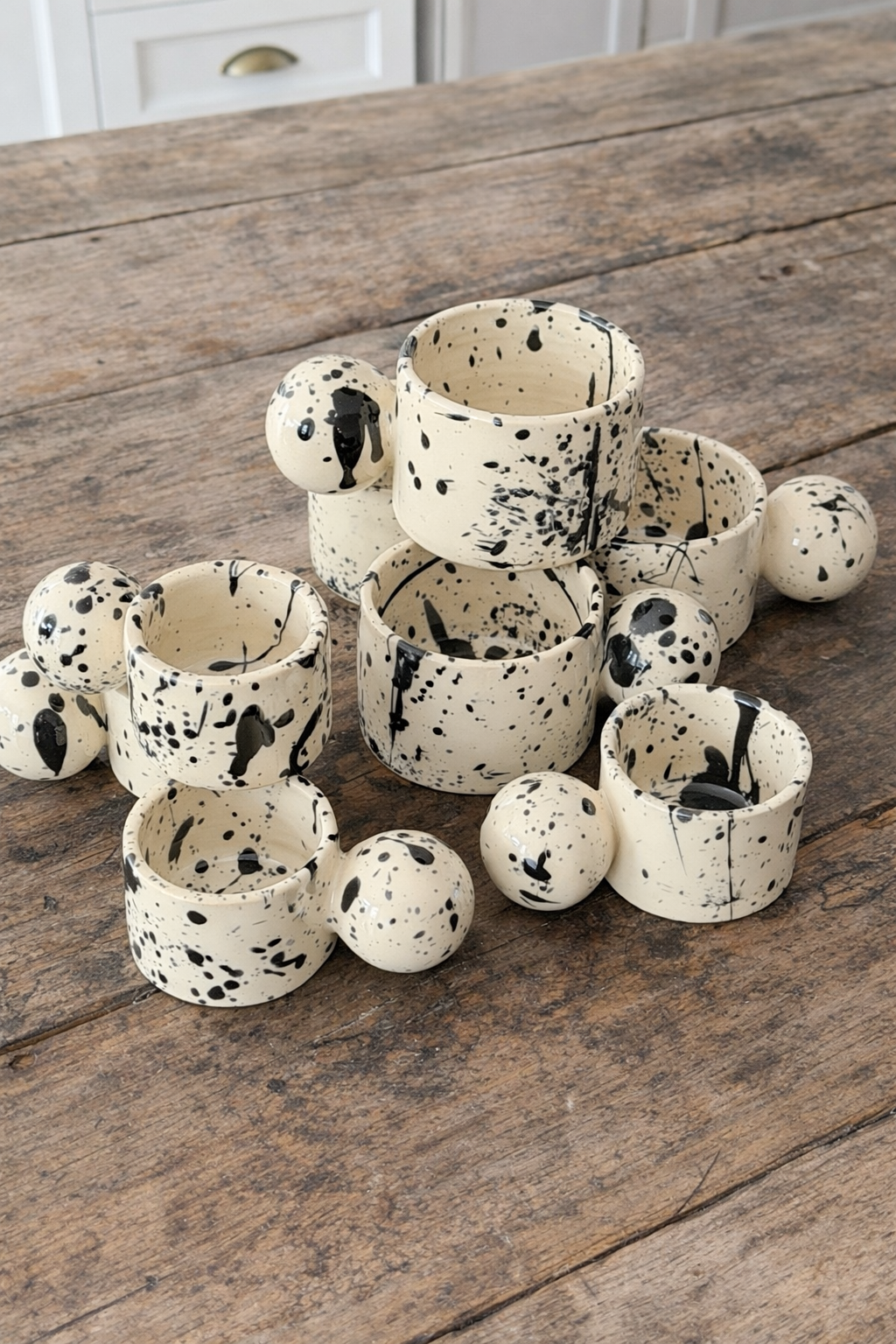 Ink splatter sphere mug