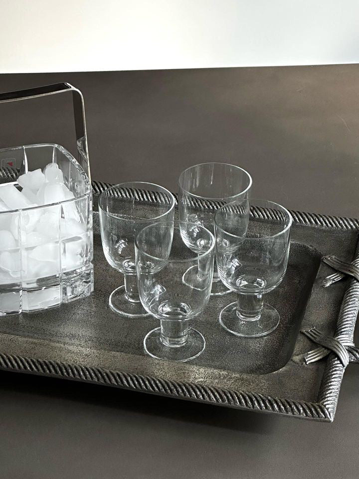 Thick stem crystal glasses