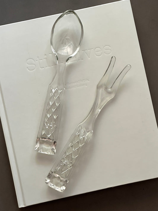 Pressed Clear Glass Service Utensils