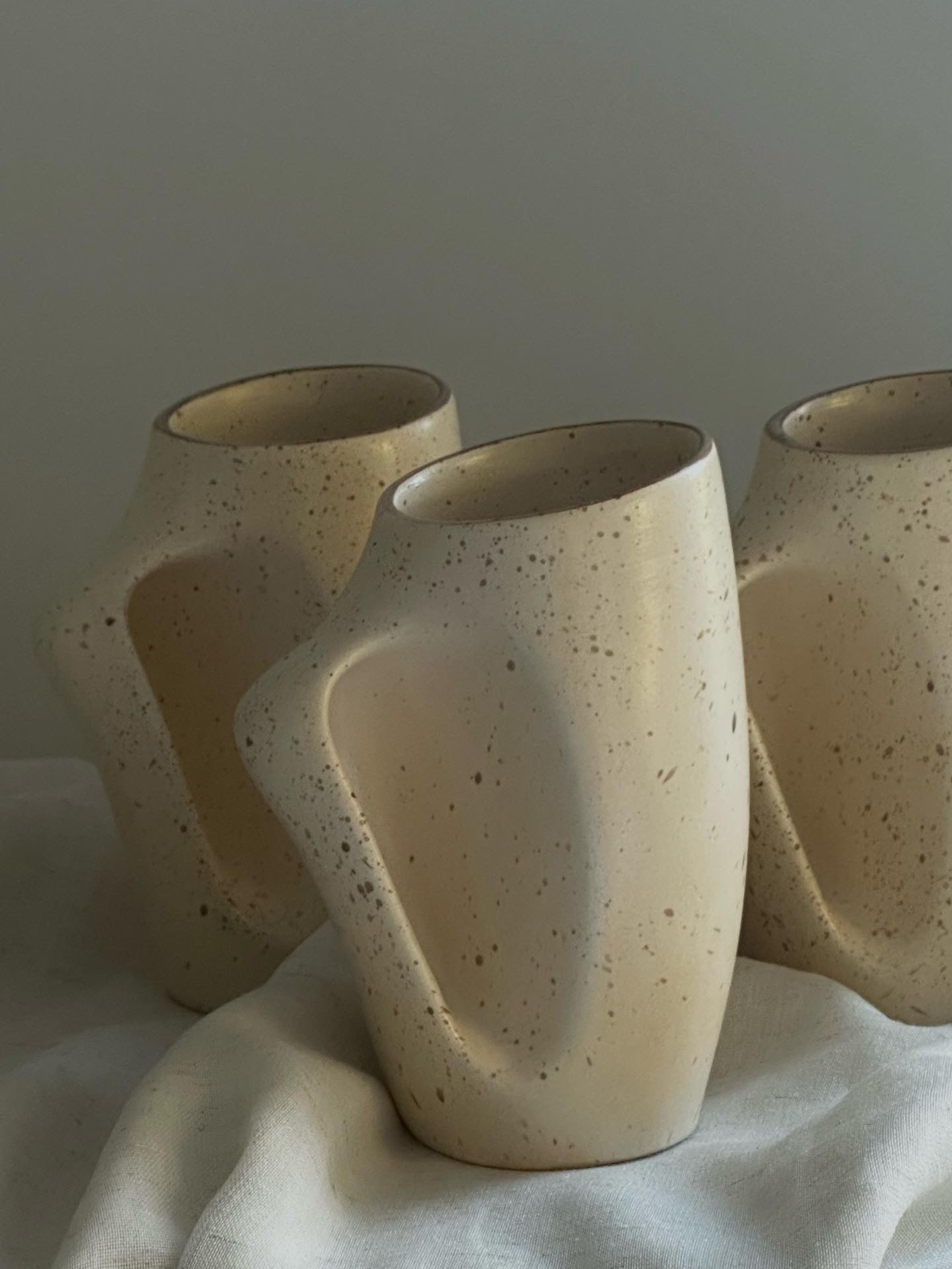 Modernist Pottery Mug by Gaetan Beaudin (set of 3)