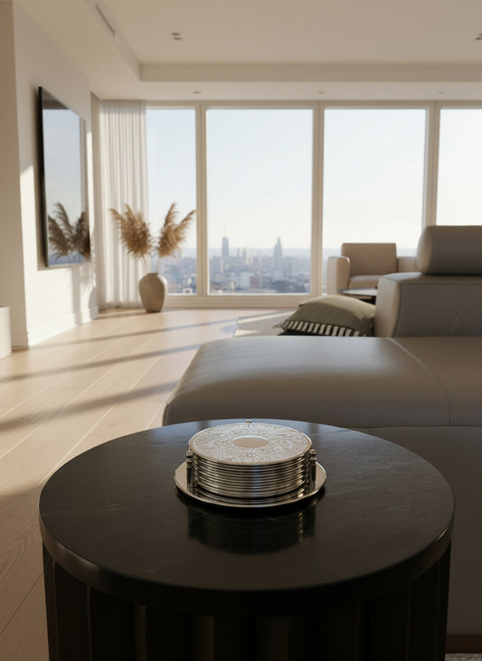 Vintage Silver-Plated Coaster Set