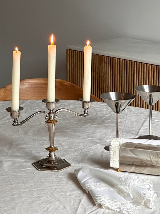 Silver & Gold Candleholder