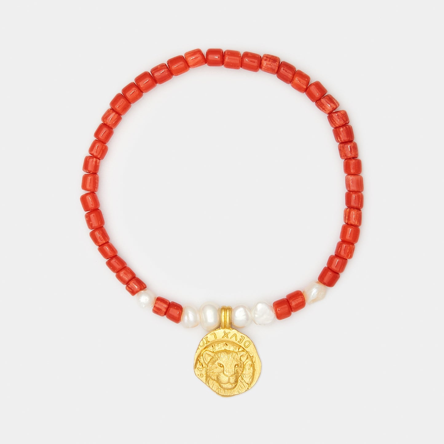 Maya Coral and Pearl Bracelet