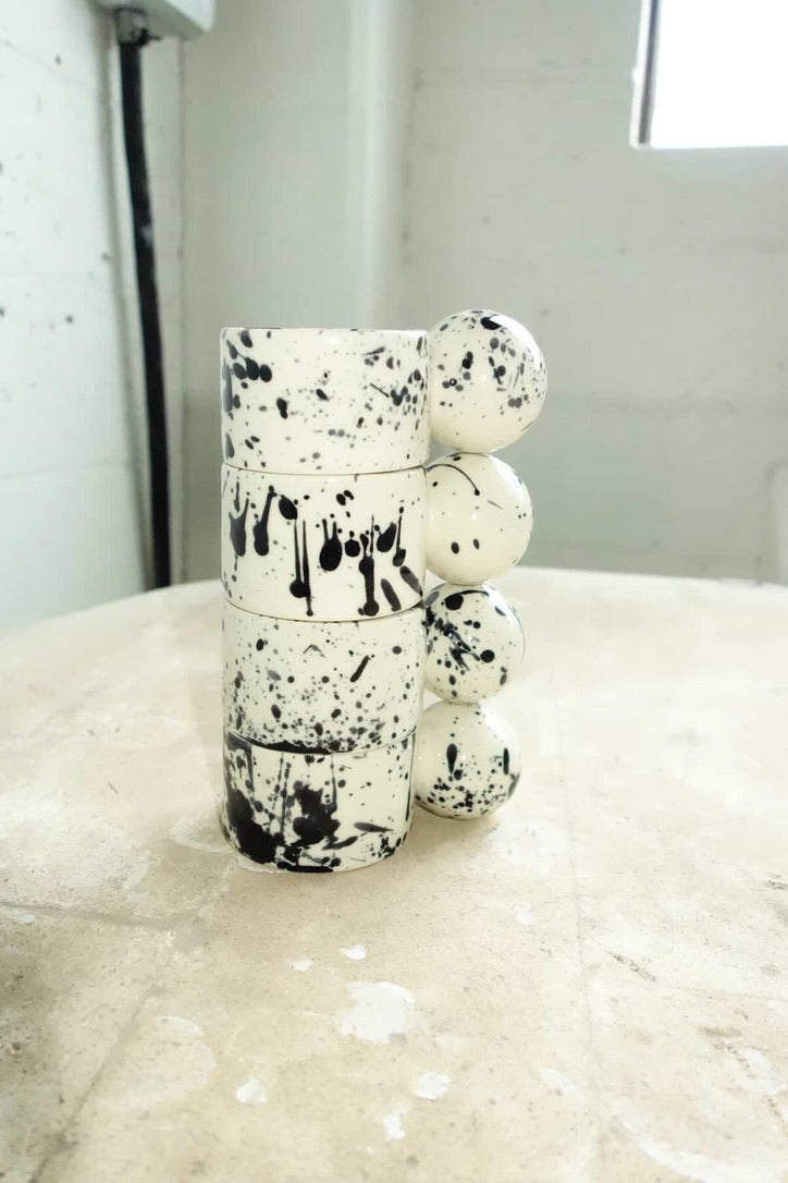 Ink splatter sphere mug