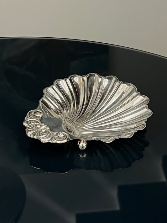 Silver plated shell dish, 1940s