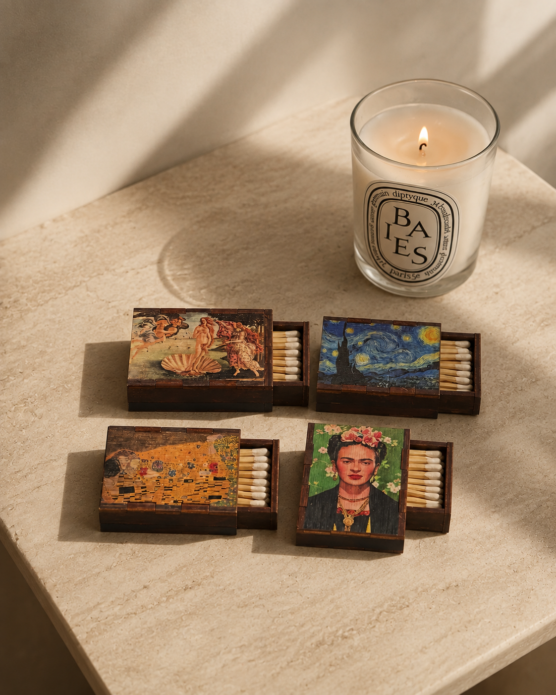 Hand crafted wooden matchboxes