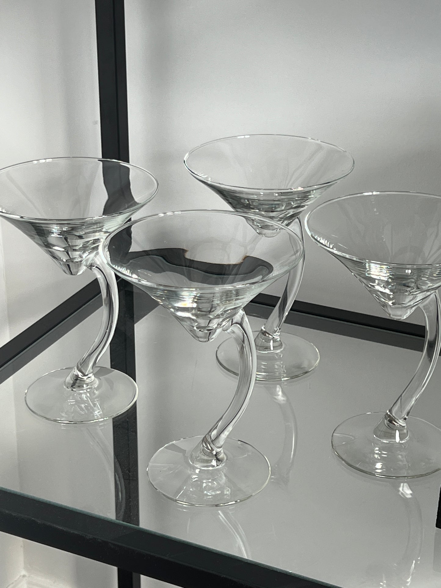 Swerve Martini Glasses (Set of 4), 1970s.