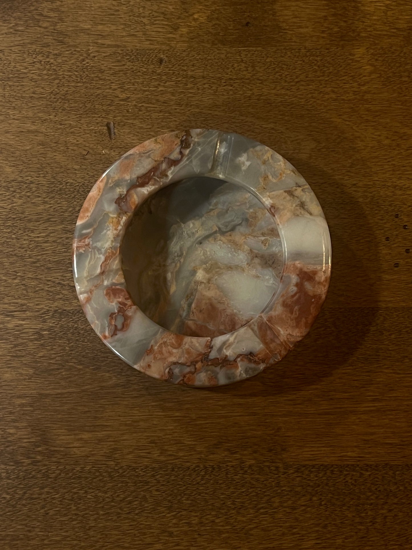 Mid-century Italian pink marble Ashtray or Vide-Poche Catchall