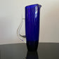 Czech blue glass vintage pitcher