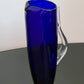 Czech blue glass vintage pitcher