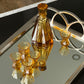 Art deco amber decanter and glasses