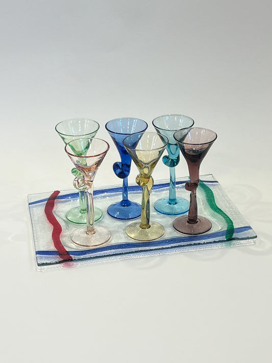 Vintage harlequin digestif set