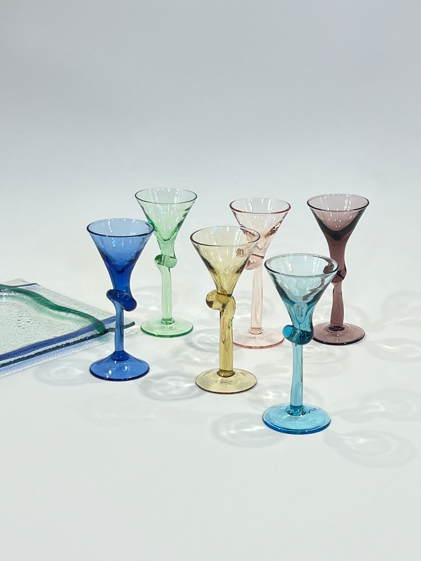 Vintage harlequin digestif set