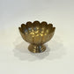 Vintage Brass Pedestal Scalloped Bowl