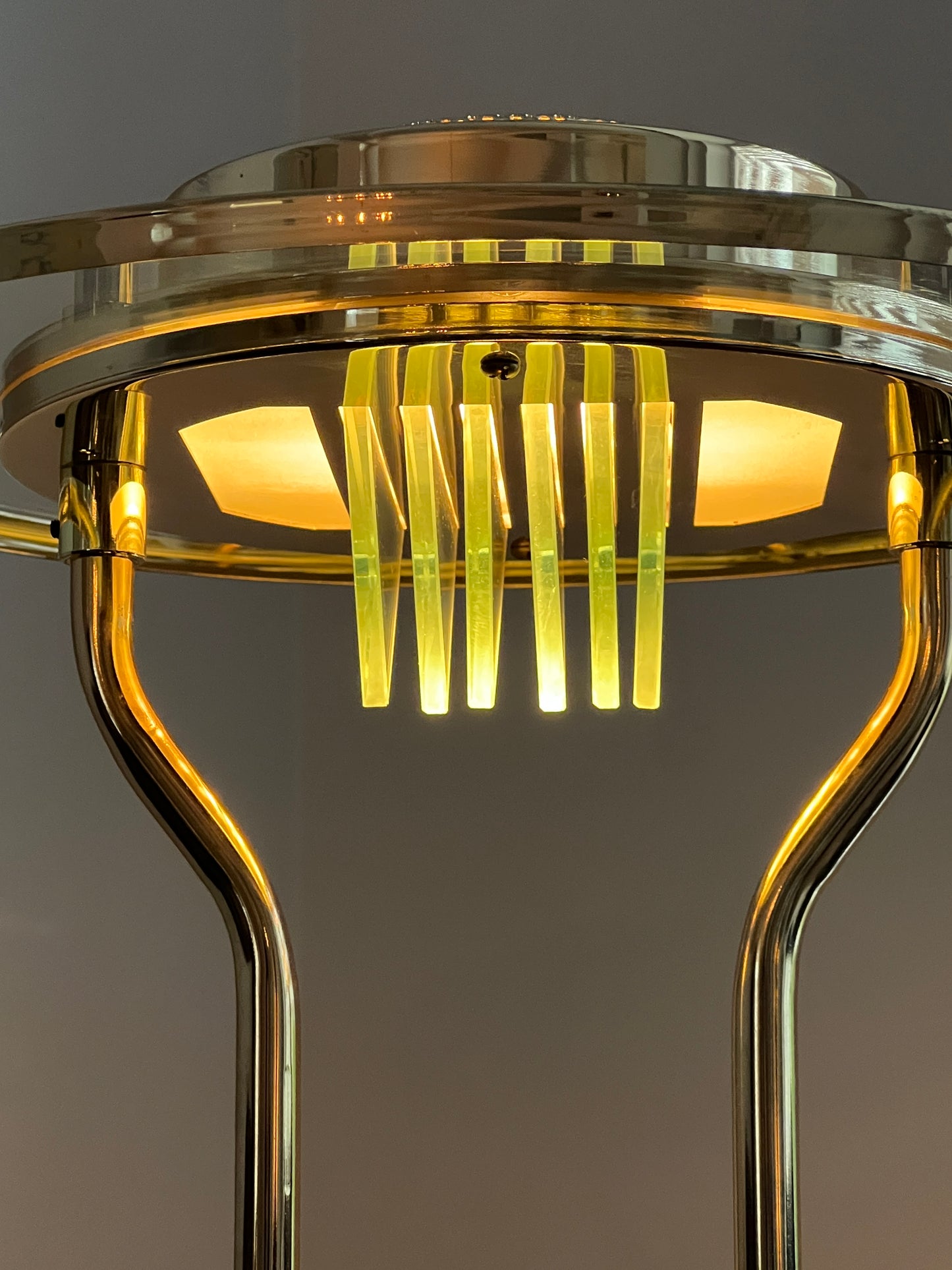 Saturn table lamp set in the style of Robert Sonneman, 1980's (set of 2)