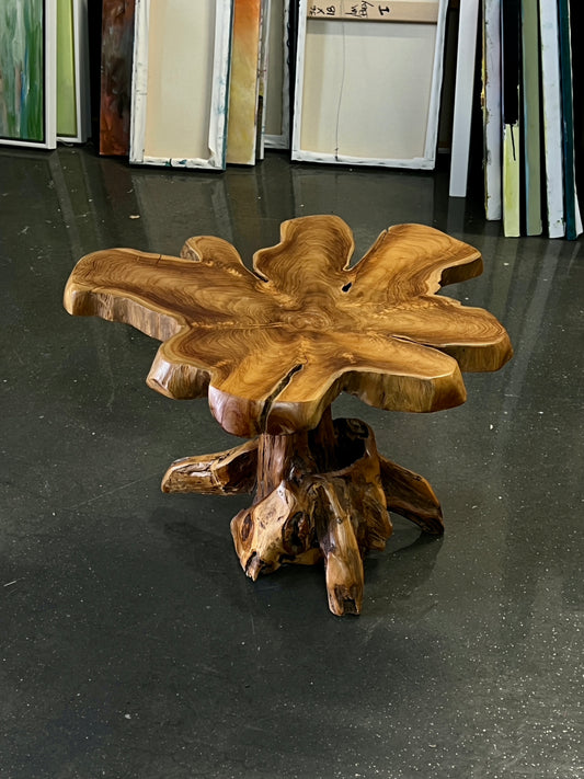 Free form wood coffee table