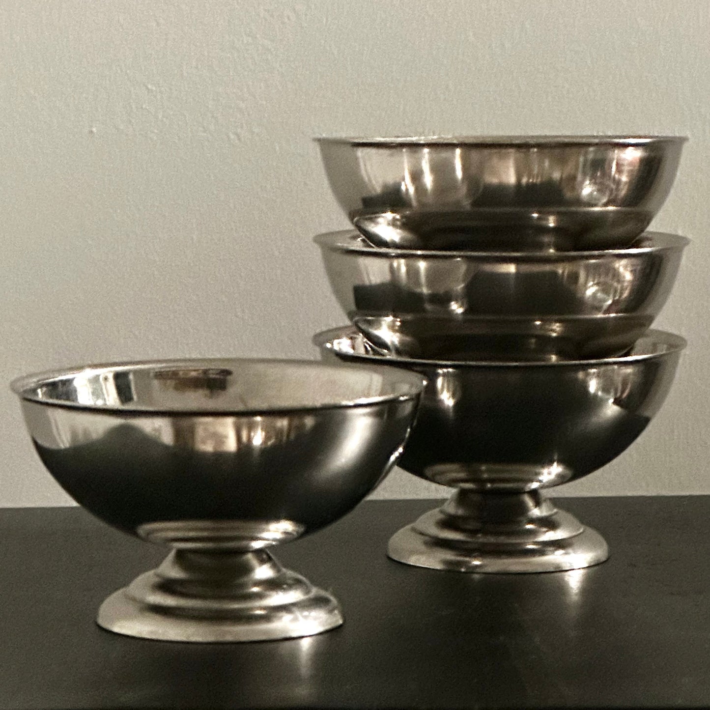 Retro vintage chrome cups (set of 4)