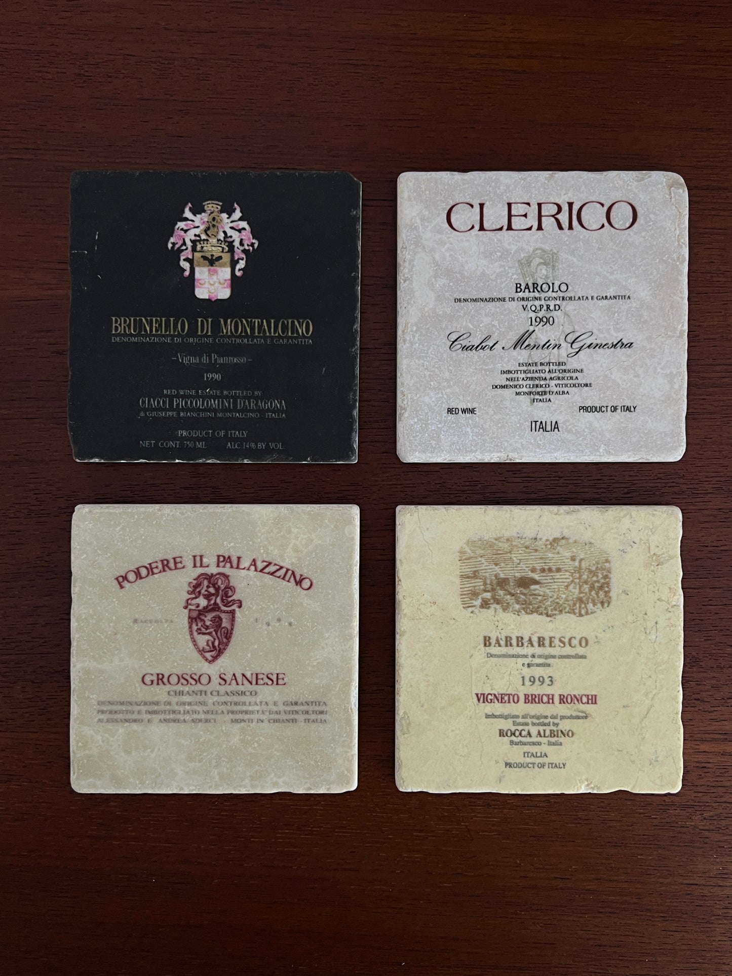 Handcrafted Italian marble Coasters (Set/4)