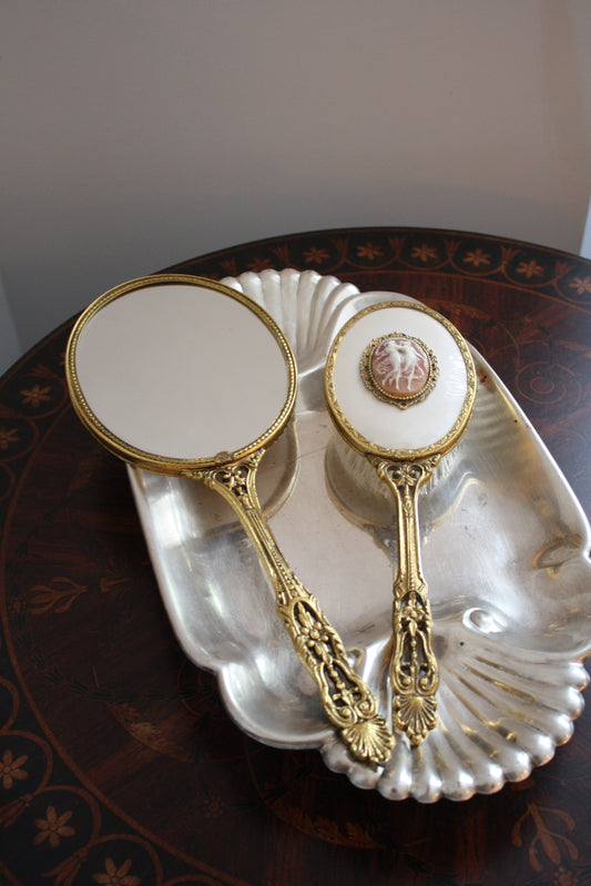 Vintage vanity Cameo dancing muse set