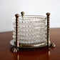 Crystal coaster set with Silver Plated Clawfoot Holder by F. B. Rogers