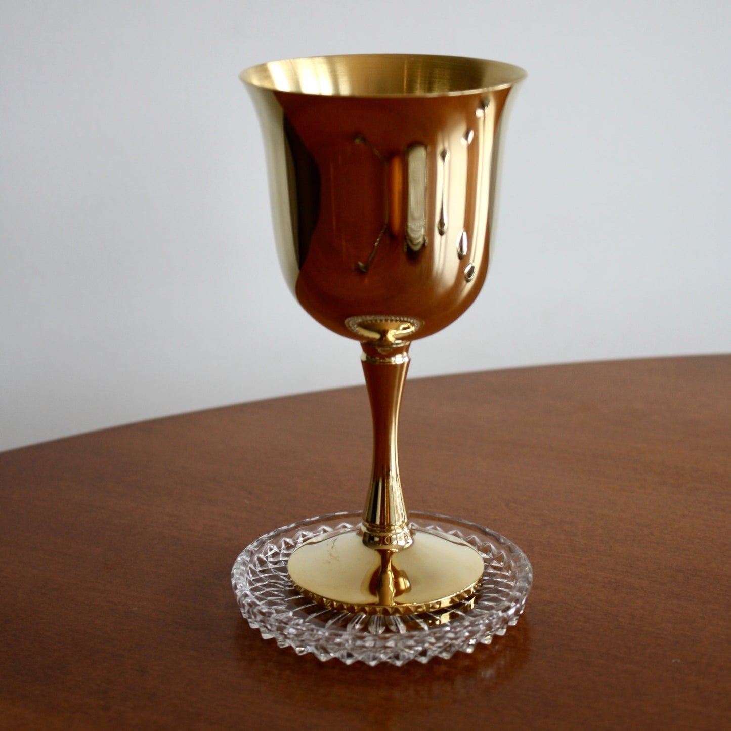 Vintage Gold brass wine cups (set of 2)