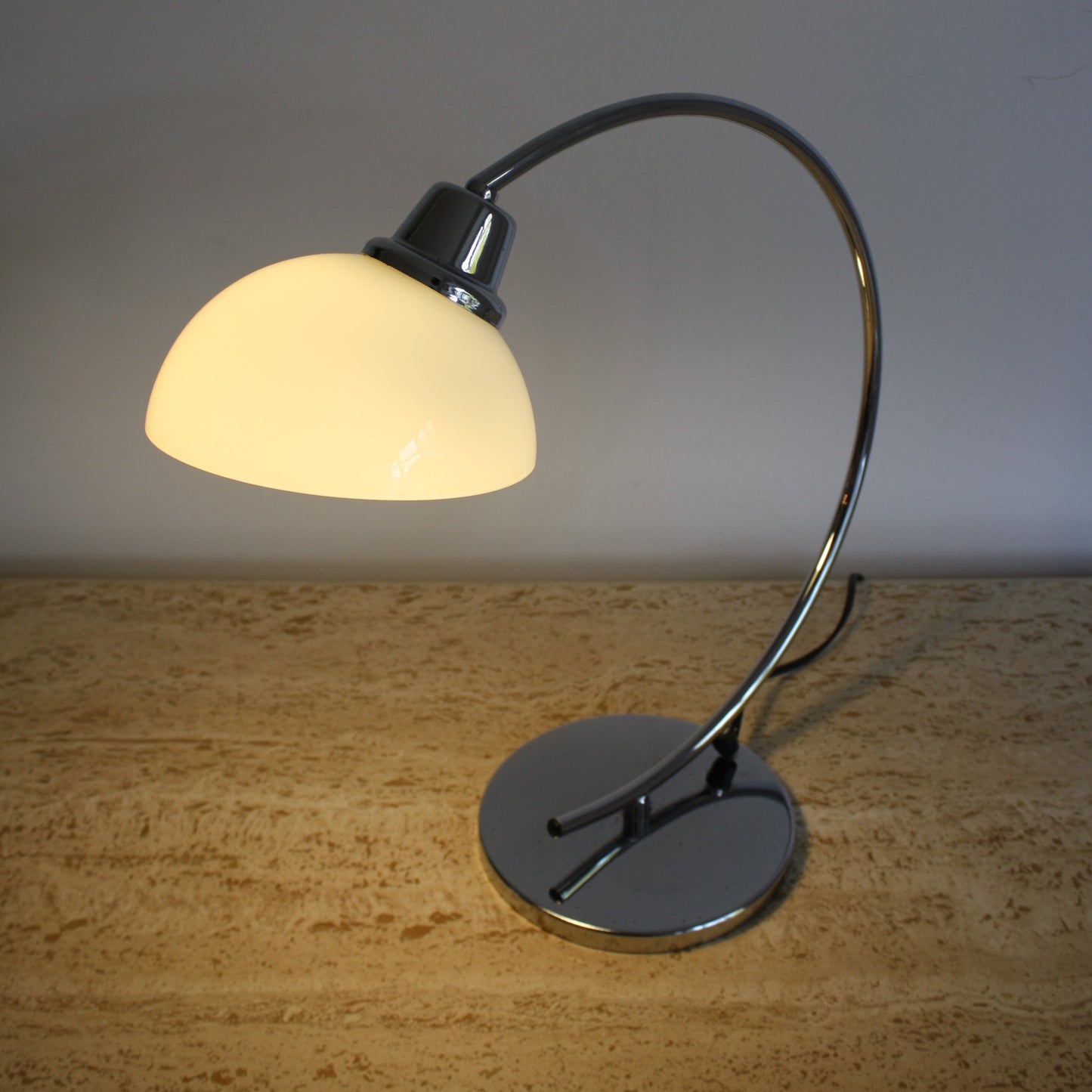 Vintage chrome desk lamp by Lumess Switzerland, 1980s