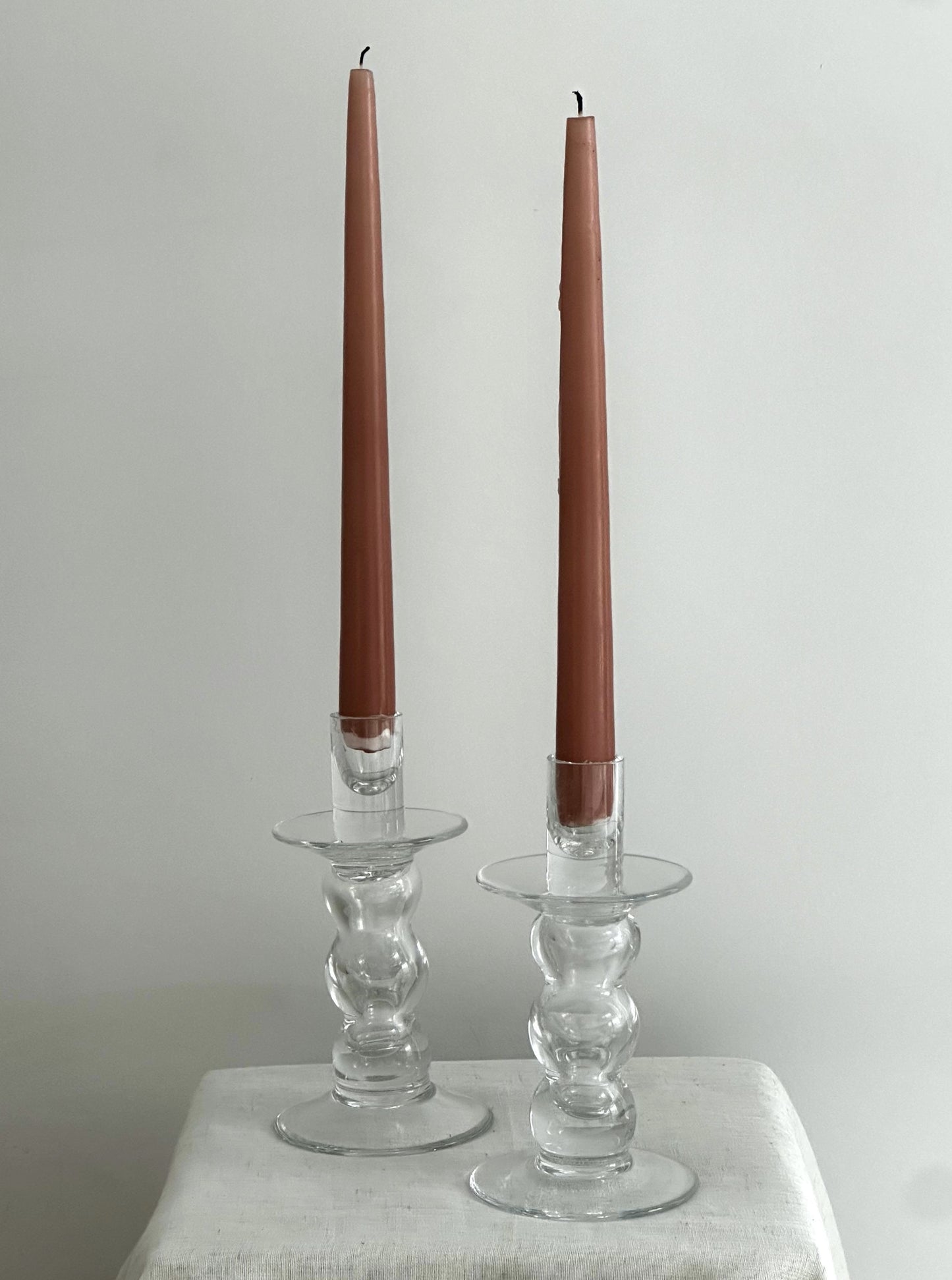 Pair of Handblown Glass Candle Holders