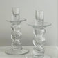 Pair of Handblown Glass Candle Holders