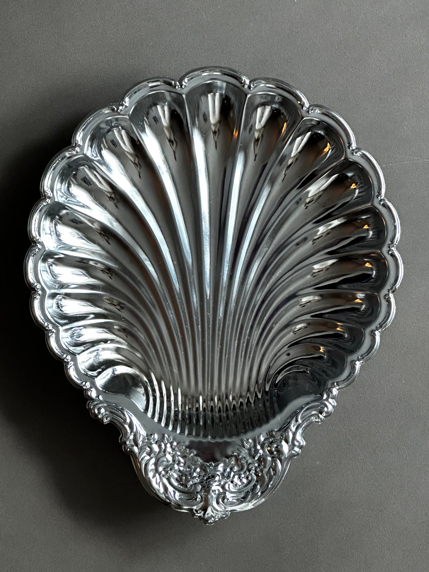 Vintage Chrome Seashell Trays - Set of 2