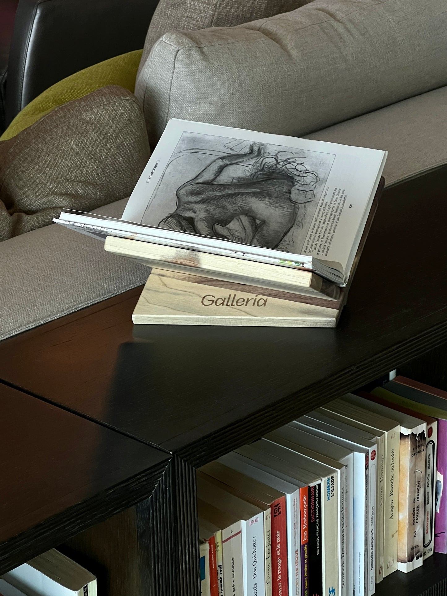 Walnut book holder