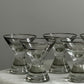 Vintage Silver Stripe Hourglass Aperitif Glasses - Set of 5