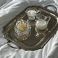 Art Deco Crystal Butter Dish and Creamer