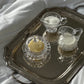 Art Deco Crystal Butter Dish and Creamer