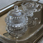 Art Deco Crystal Butter Dish and Creamer