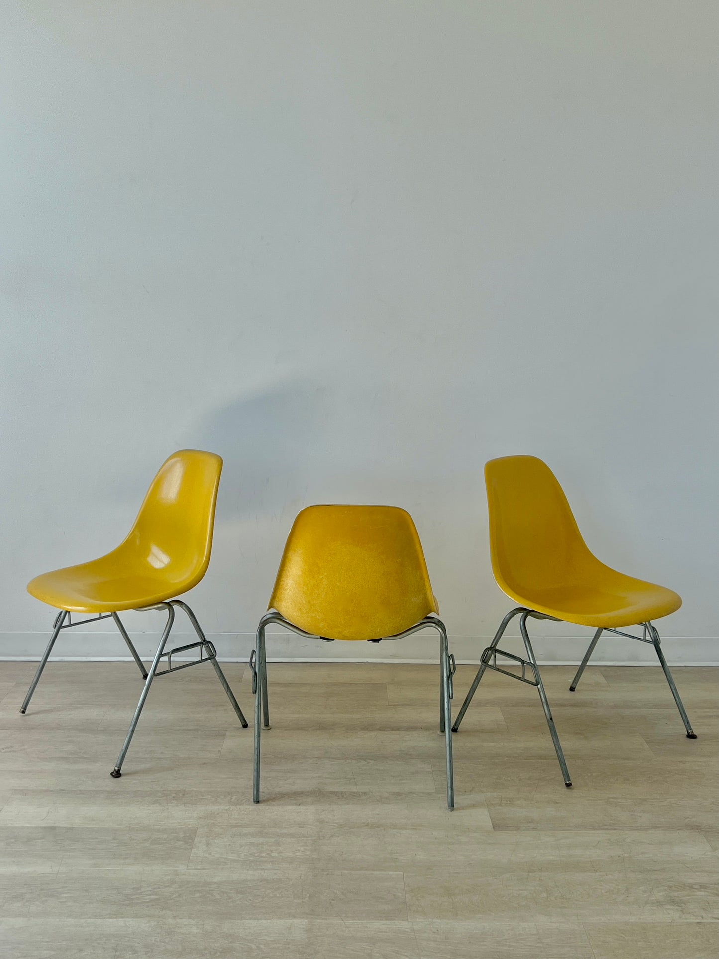 Eames for Herman Miller DSS yellow Fiberglass Shell Chair