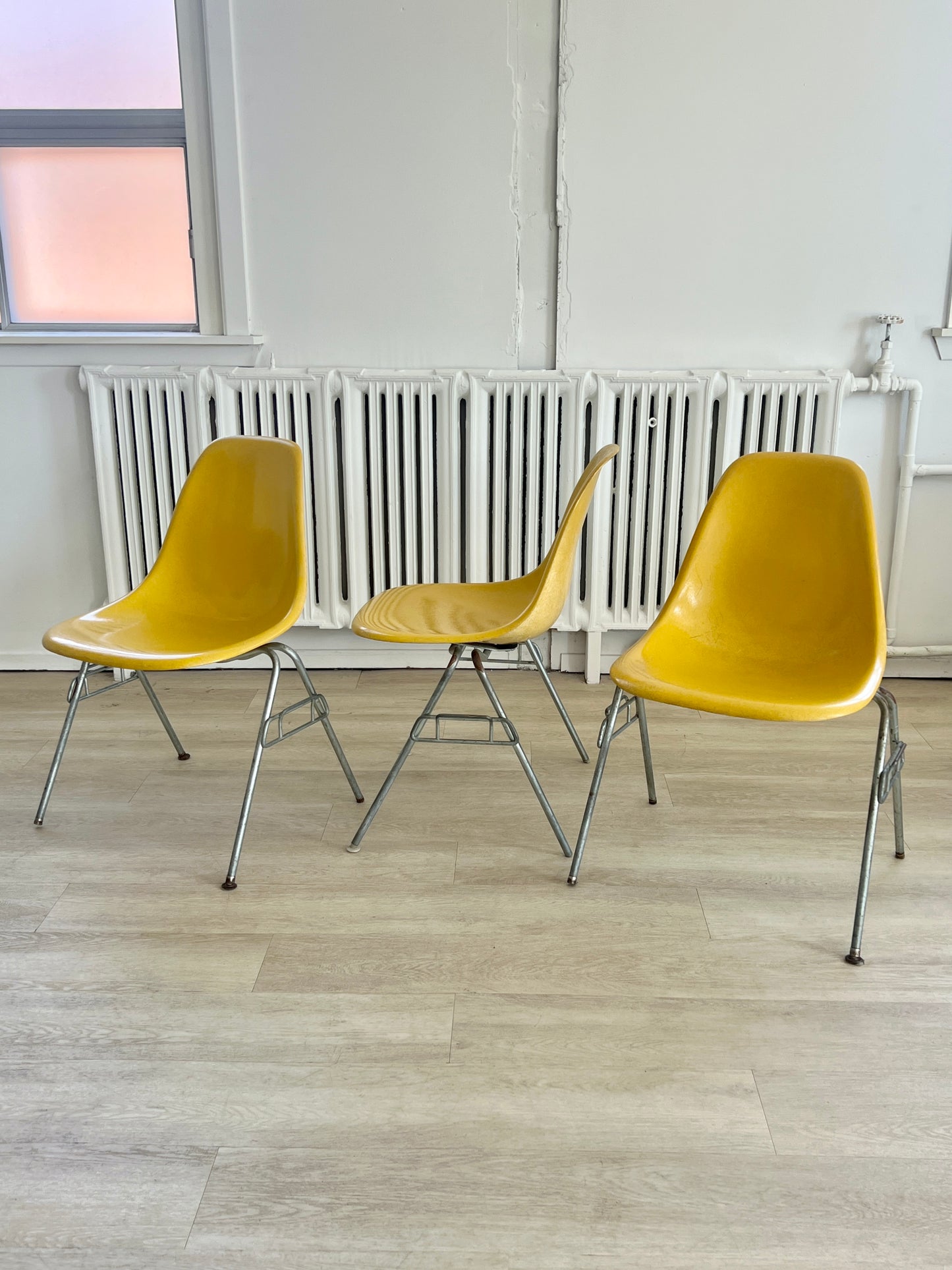 Eames for Herman Miller DSS yellow Fiberglass Shell Chair