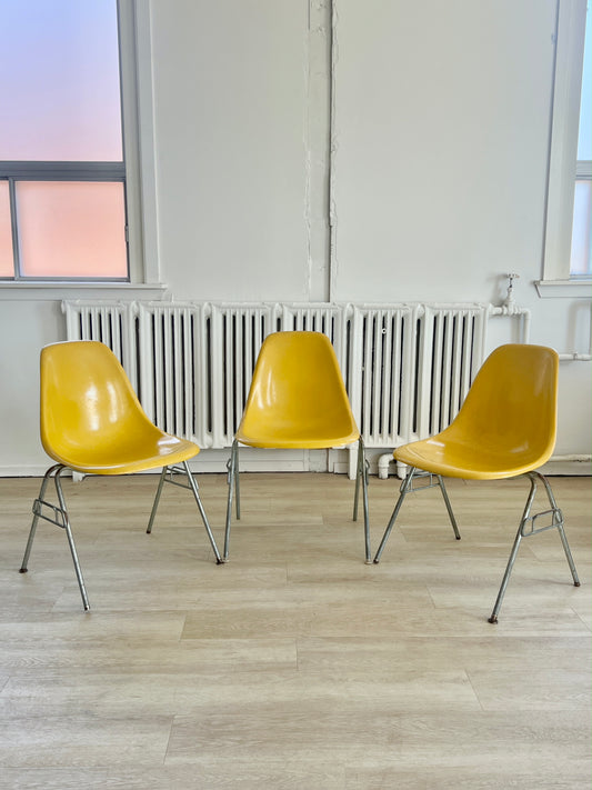 Eames for Herman Miller DSS yellow Fiberglass Shell Chair