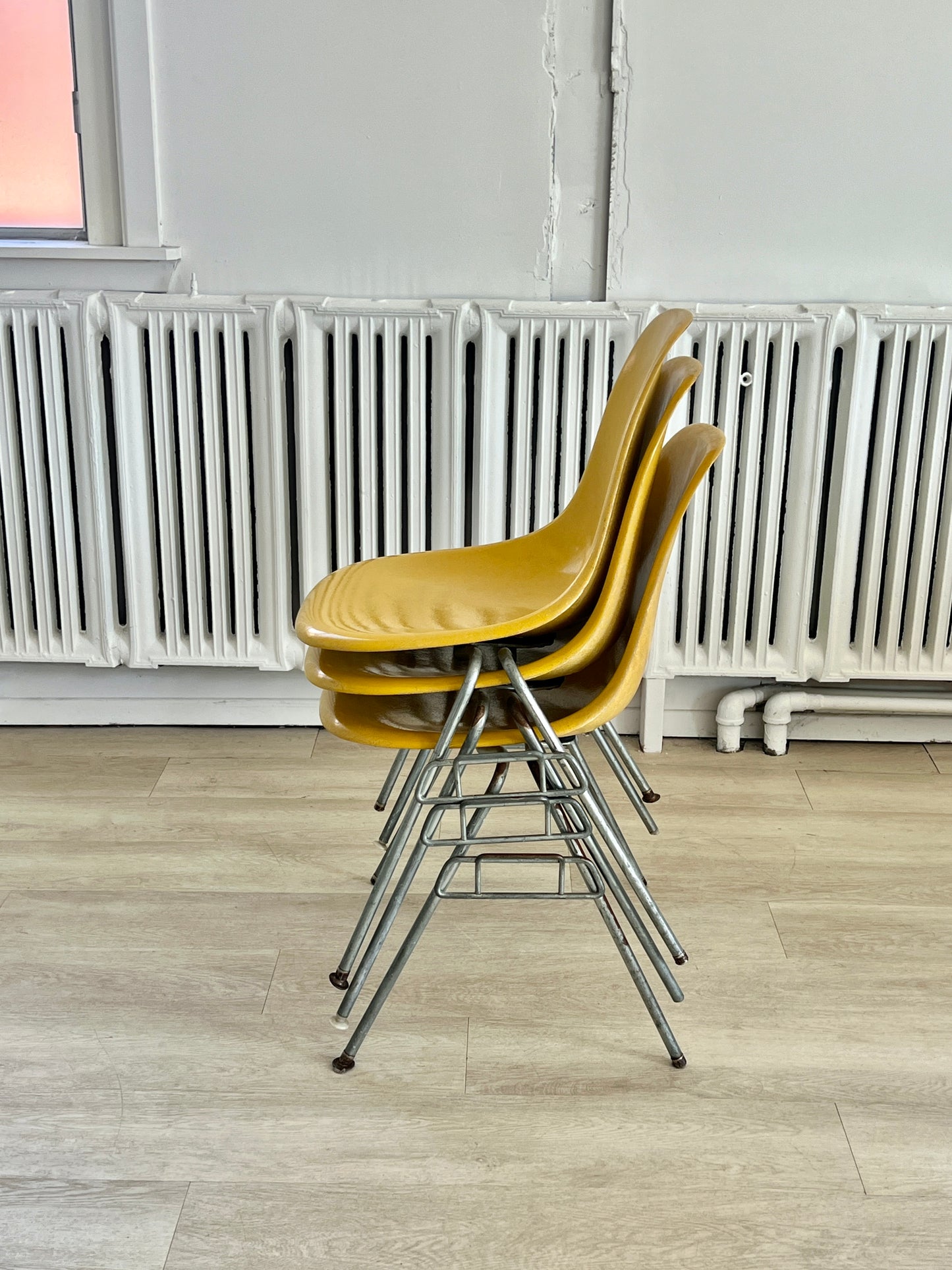 Eames for Herman Miller DSS yellow Fiberglass Shell Chair