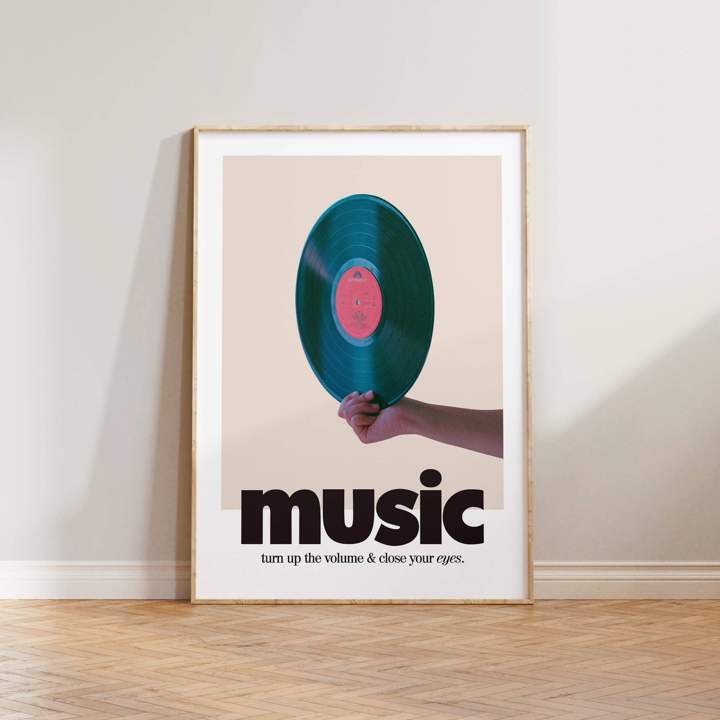 Retro music record Print