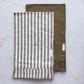 Olive Green & White Ruffle Kitchen Towel