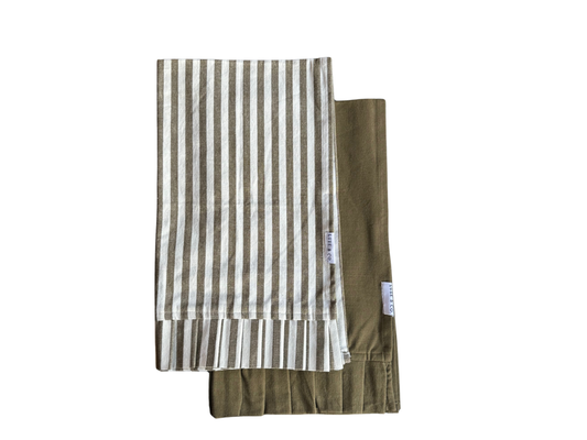 Olive Green & White Ruffle Kitchen Towel