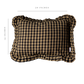 Ruffle Lumbar Pillow in Olive Green Gingham