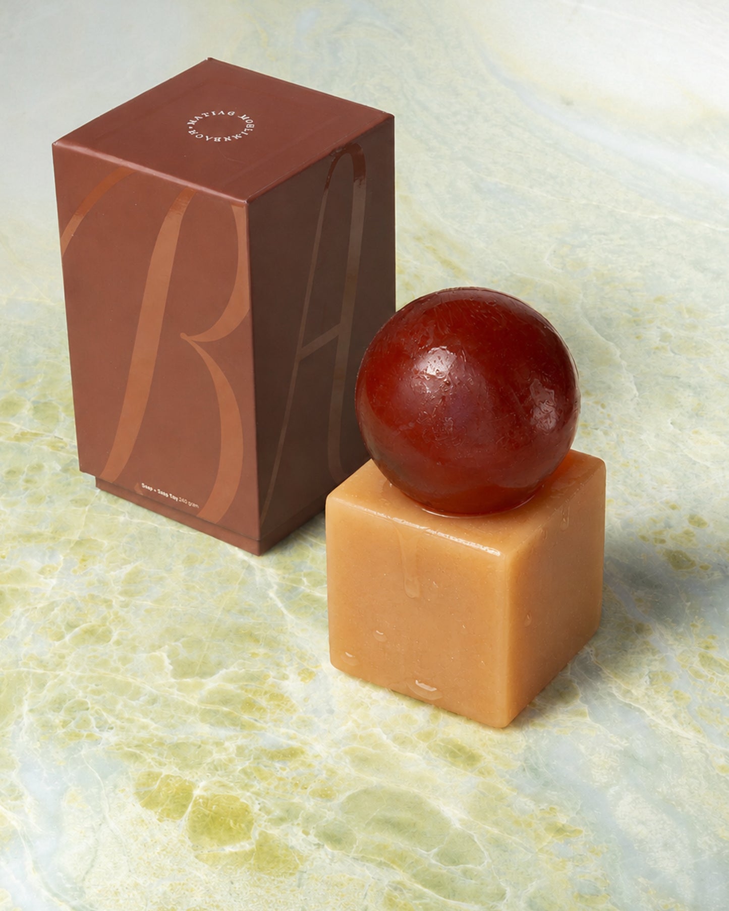 OBA soap on resin cube