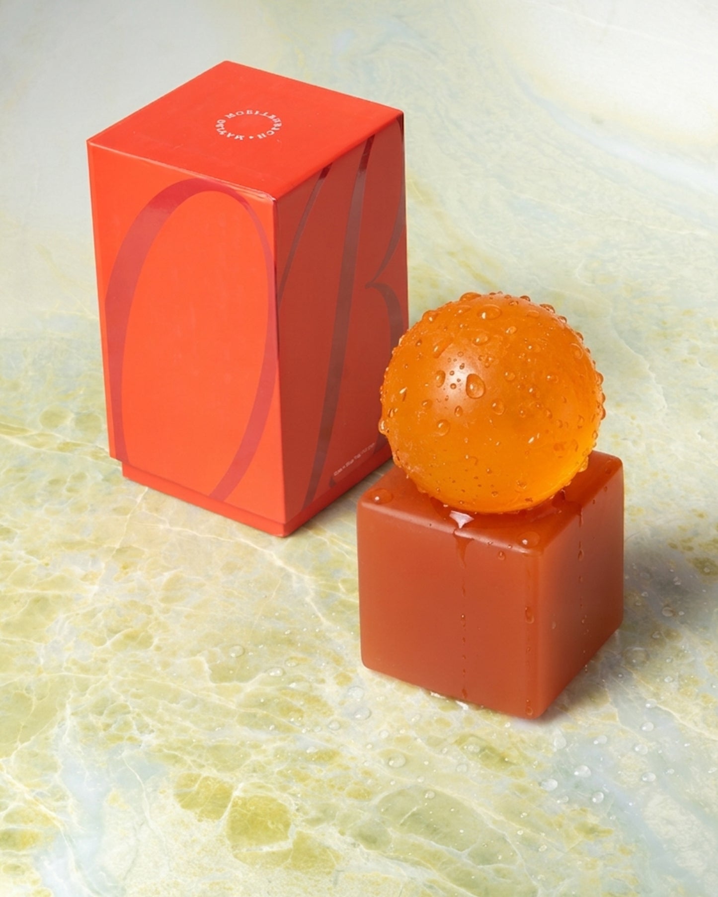 OBA soap on resin cube