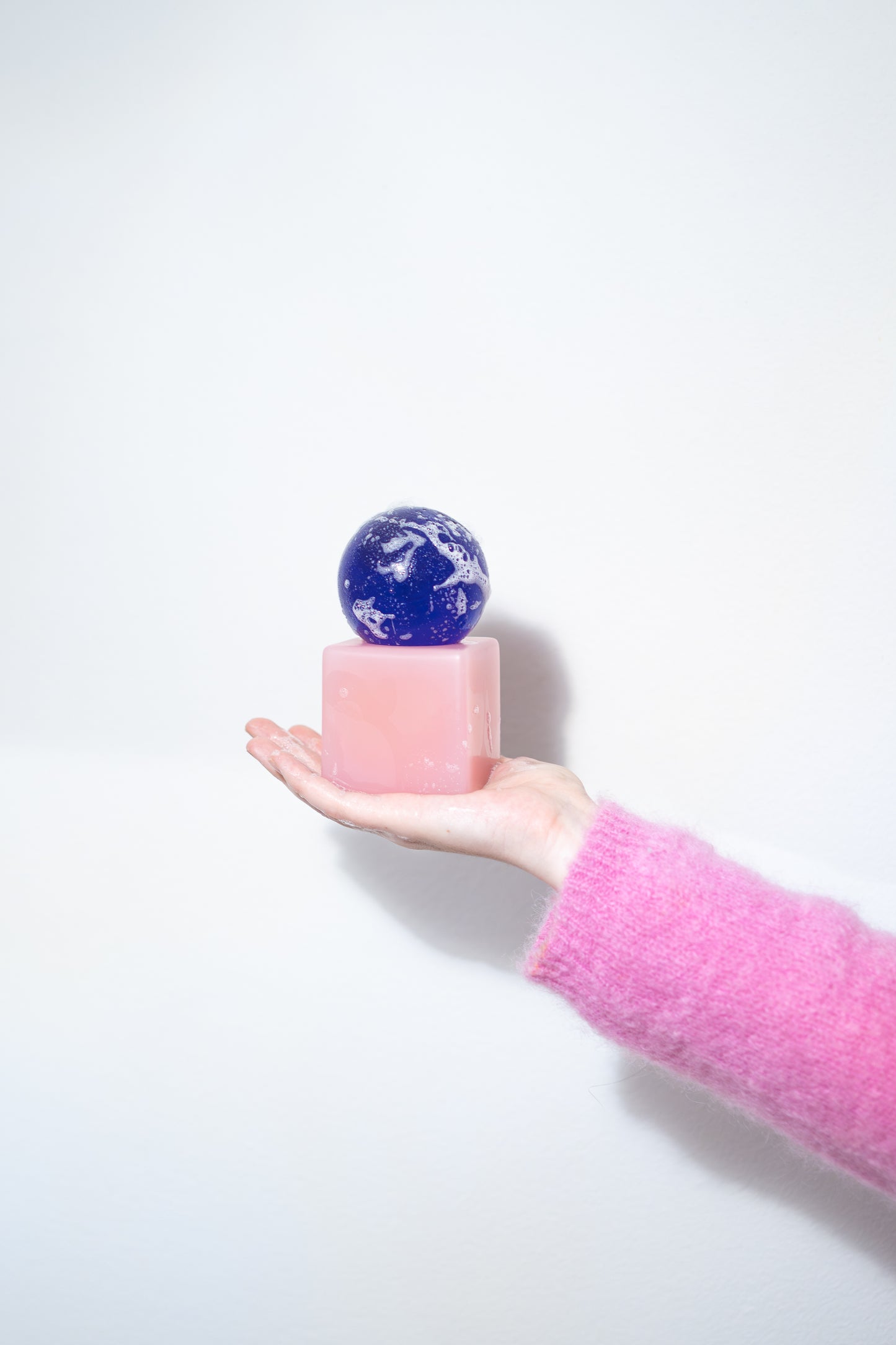 OBA soap on resin cube